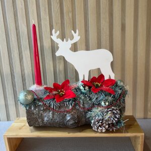 Centre de table Renne de Noël rustique