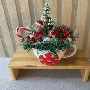 Centre de table tasse de Noël avec ourson