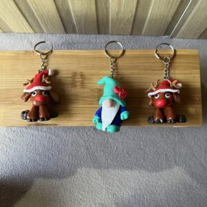 Porte-clés de Noël rennes et lutin