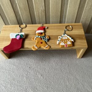 Porte-clés Noël pain d'épices et chaussette