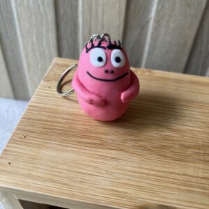 Porte-clés barbapapa en pâte polymère