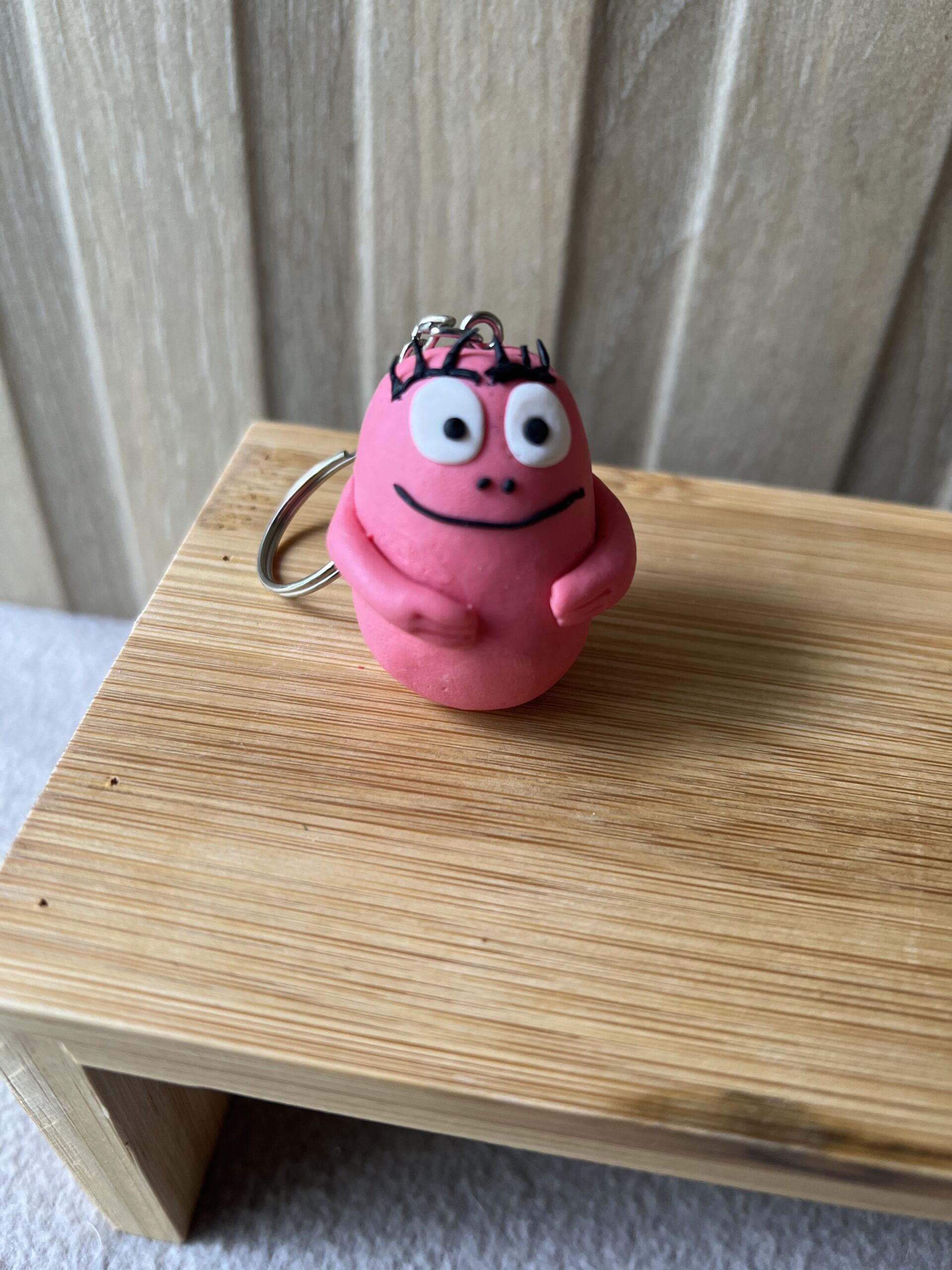 Porte-clés barbapapa en pâte polymère